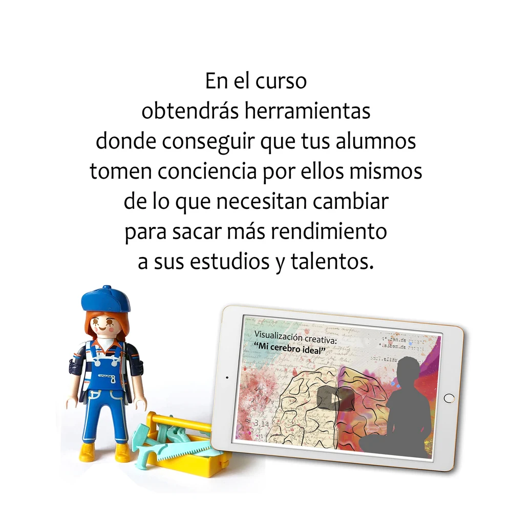 En el curso obtendrás herramientas donde conseguir que tus alumnos tomen conciencia por ellos mismos de lo que necesitan cambiar para sacar más rendimiento a sus estudios y talentos