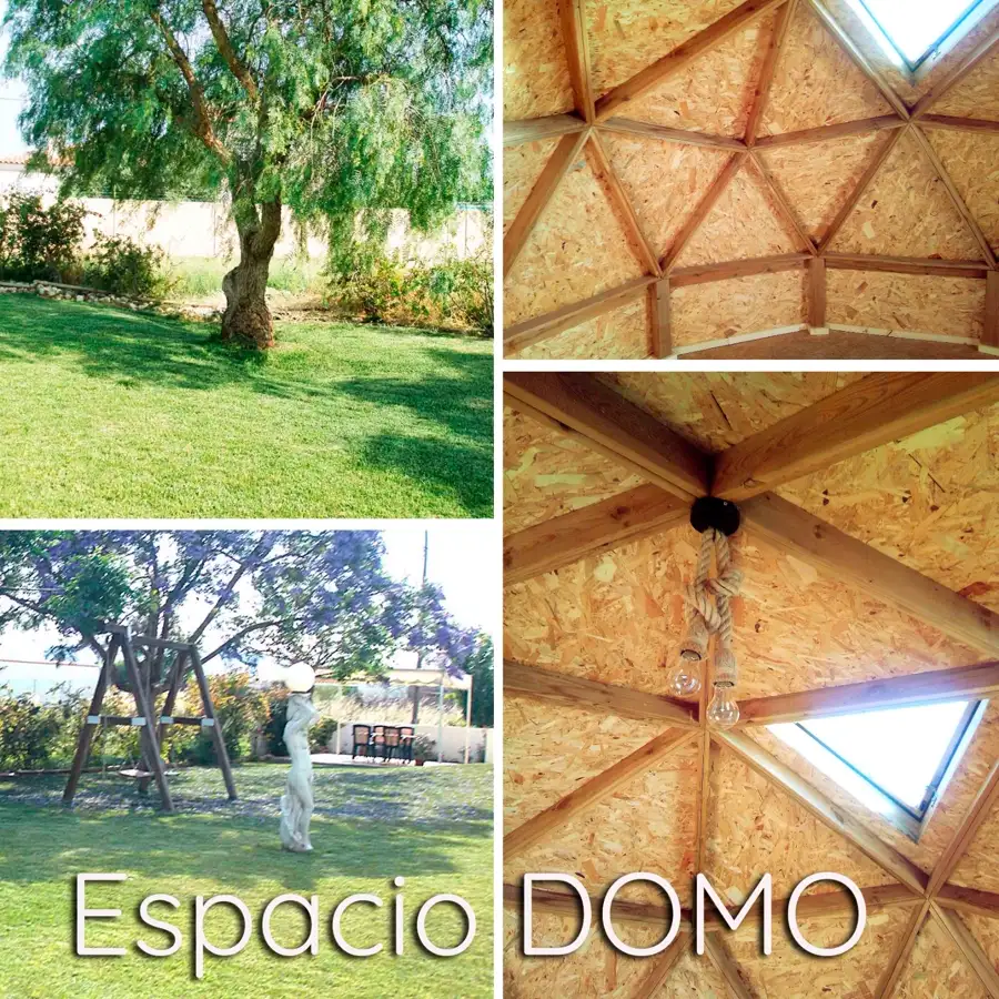 Jardín y domo geodésico de Espacio DOMO en Benicarló